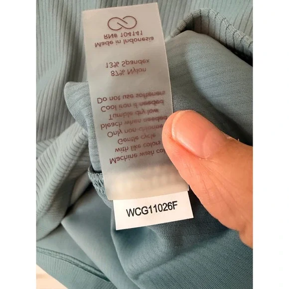 CALIA Rib Johnny Polo Womens XS Puya Green Ribbed UPF 50+ Golf Top NEW - Picture 5 of 6